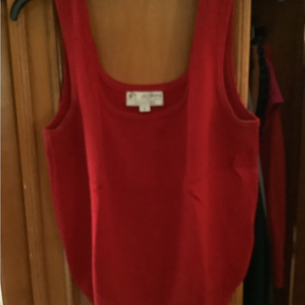 St. John Santana Knit Red Tank Top